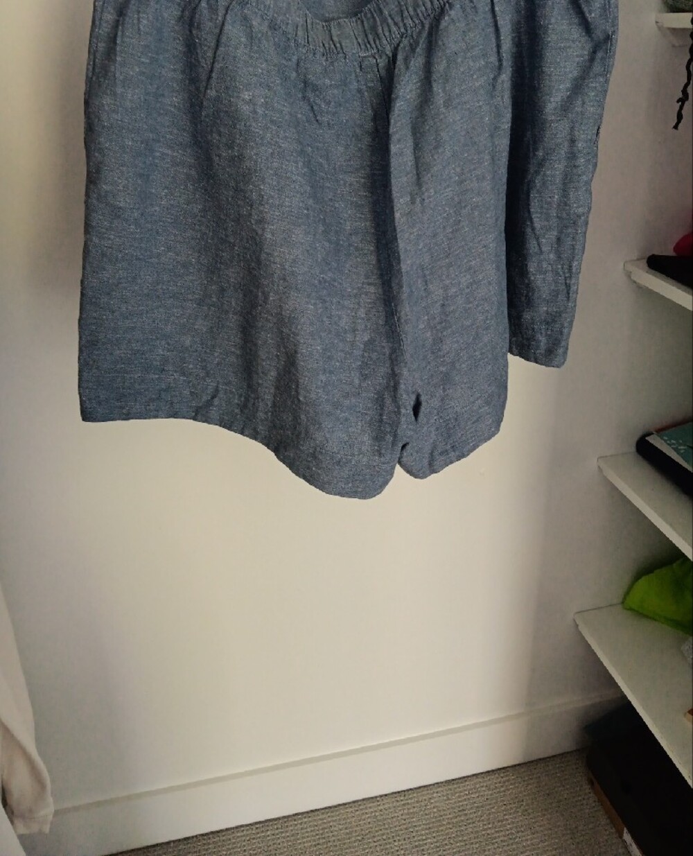 Joe Fresh Blue Chambray Bermuda Shorts Cotton/Linen Women's 1X - Picture 2 of 7
